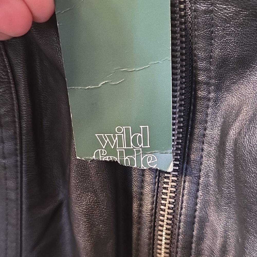 Wild Fable Black Faux Leather Zip-Up - Picture 2 of 5